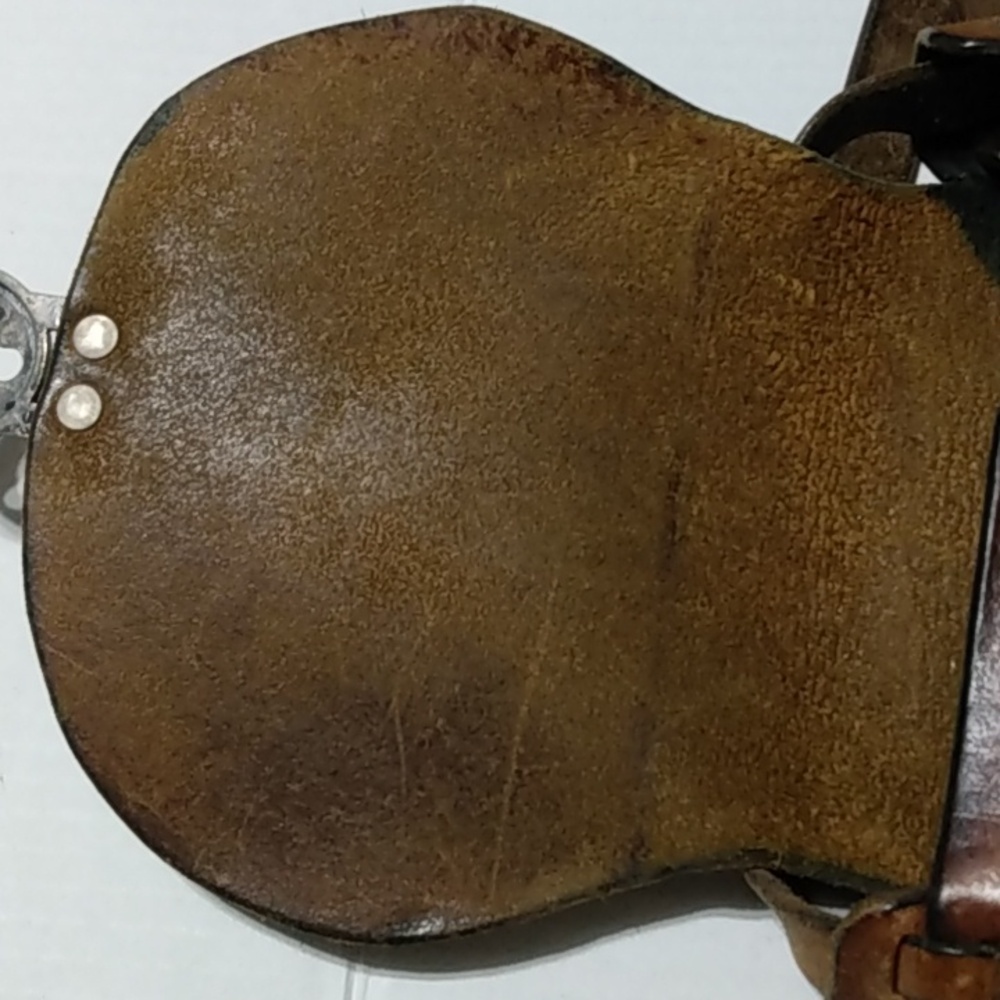 Vtg Hand Tooled Distressed Embossed Leather Purse - Picture 8 of 12